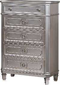Traditional Metallic Silver Chest of Drawers - Windsor