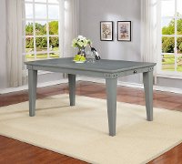 Dove Gray Causal Farmhouse Dining Room Table - American Vintage