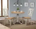 Barnwell Gray and Brown 3 Piece Round Dining Set