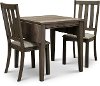 Gray 3 Piece Dining Set with Slat Back Chairs - Tanners Creek-2