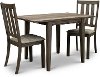Gray 3 Piece Dining Set with Slat Back Chairs - Tanners Creek-3