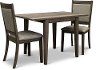 Gray 3 Piece Dining Set with Upholstered Chairs - Tanners Creek-3