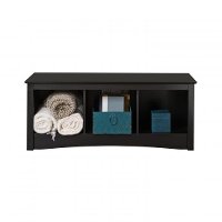 Black 3 Compartment Cubbie Bench