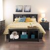 Black 3 Compartment Cubbie Bench-3