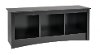Black 3 Compartment Cubbie Bench-4
