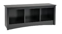 Black 3 Compartment Cubbie Bench-4