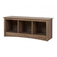 Drifted Gray 3 Compartment Cubbie Bench-2