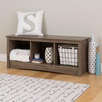Drifted Gray 3 Compartment Cubbie Bench-3