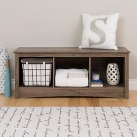 Drifted Gray 3 Compartment Cubbie Bench-6