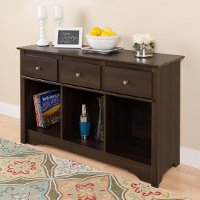 Espresso Brown Living Room Console Table