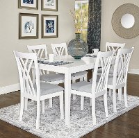White 7 Piece Dining Set - Starla