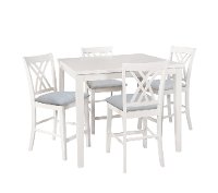White 5 Piece Counter Height Dining Set - Starla