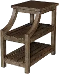 Rustic Curved Gray and Brown End Table - Marquette