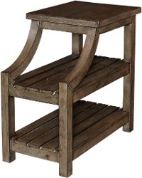 Rustic Curved Gray and Brown End Table - Marquette