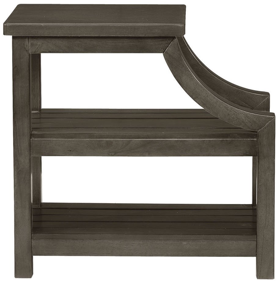 Rustic Curved Gray and Brown End Table - Marquette-2
