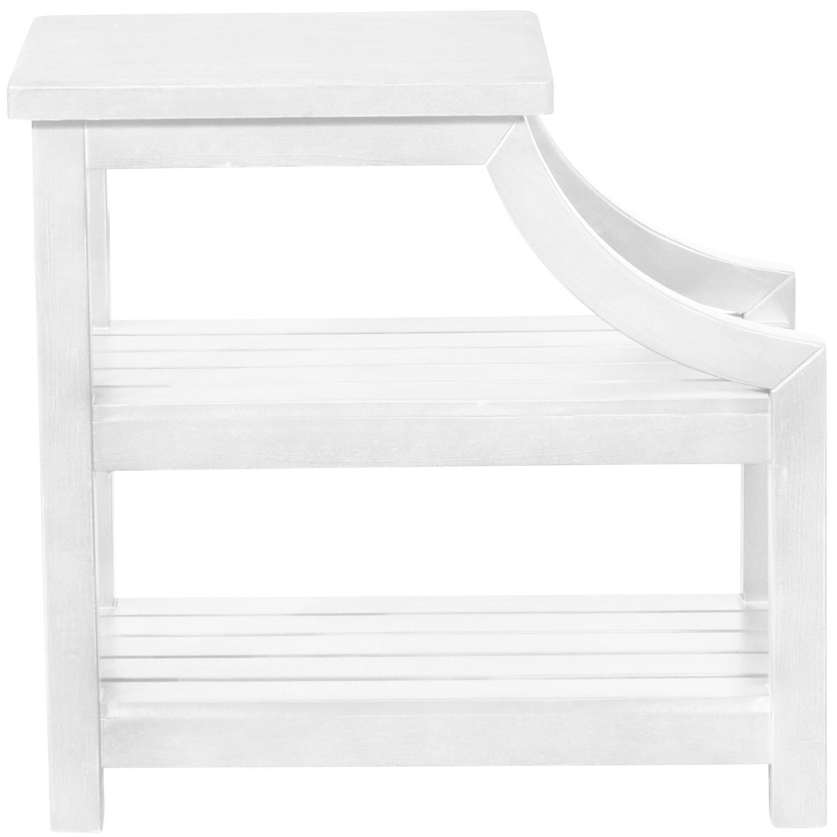 Classic Curved White End Table - Marquette-1