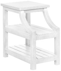 Classic Curved White End Table - Marquette-2
