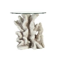 Coral Reef Glass Top Accent Table - Sheldon
