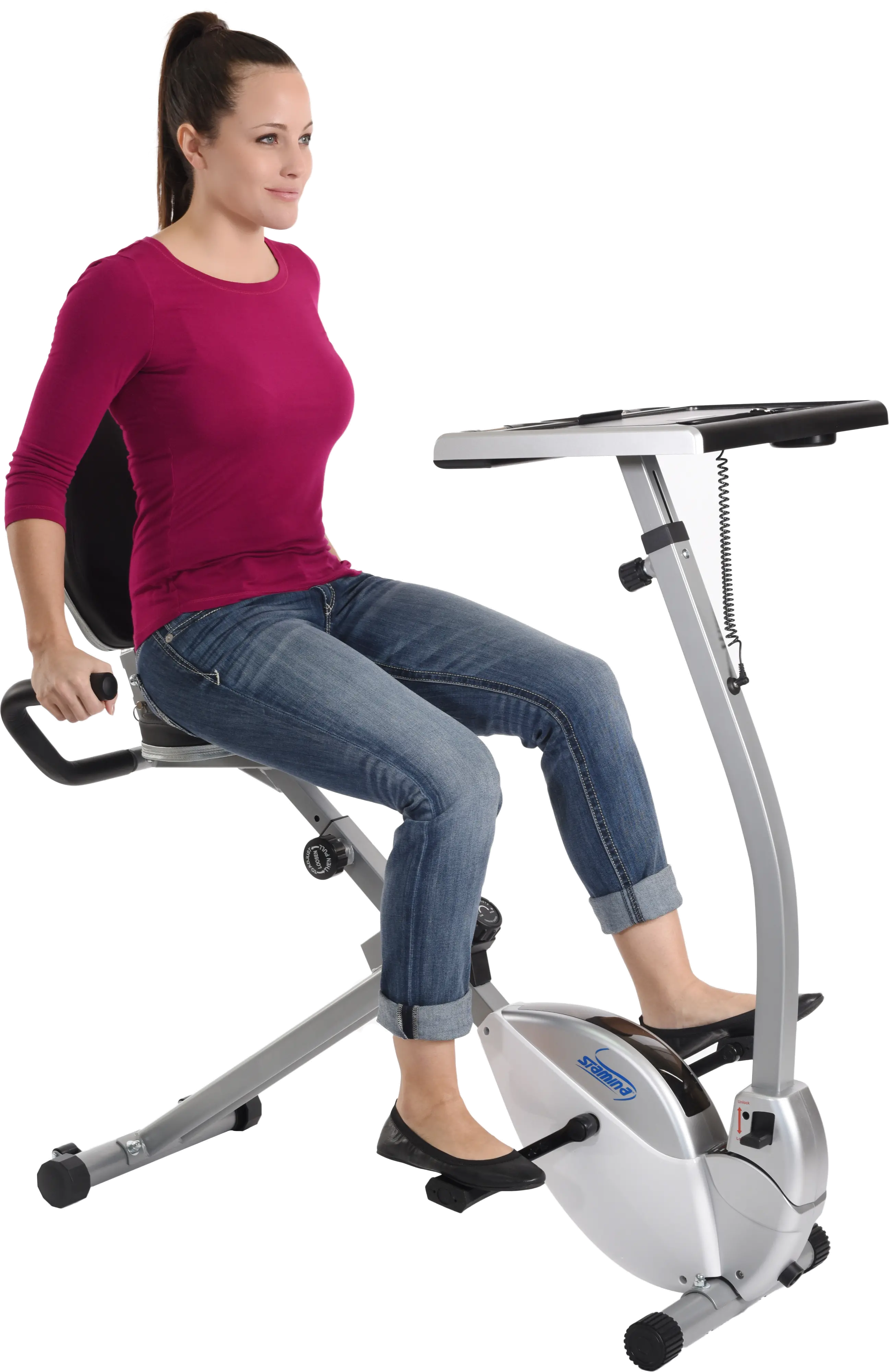 15-0321 Stamina Exercise Bike Work Station and Standing Desk-4