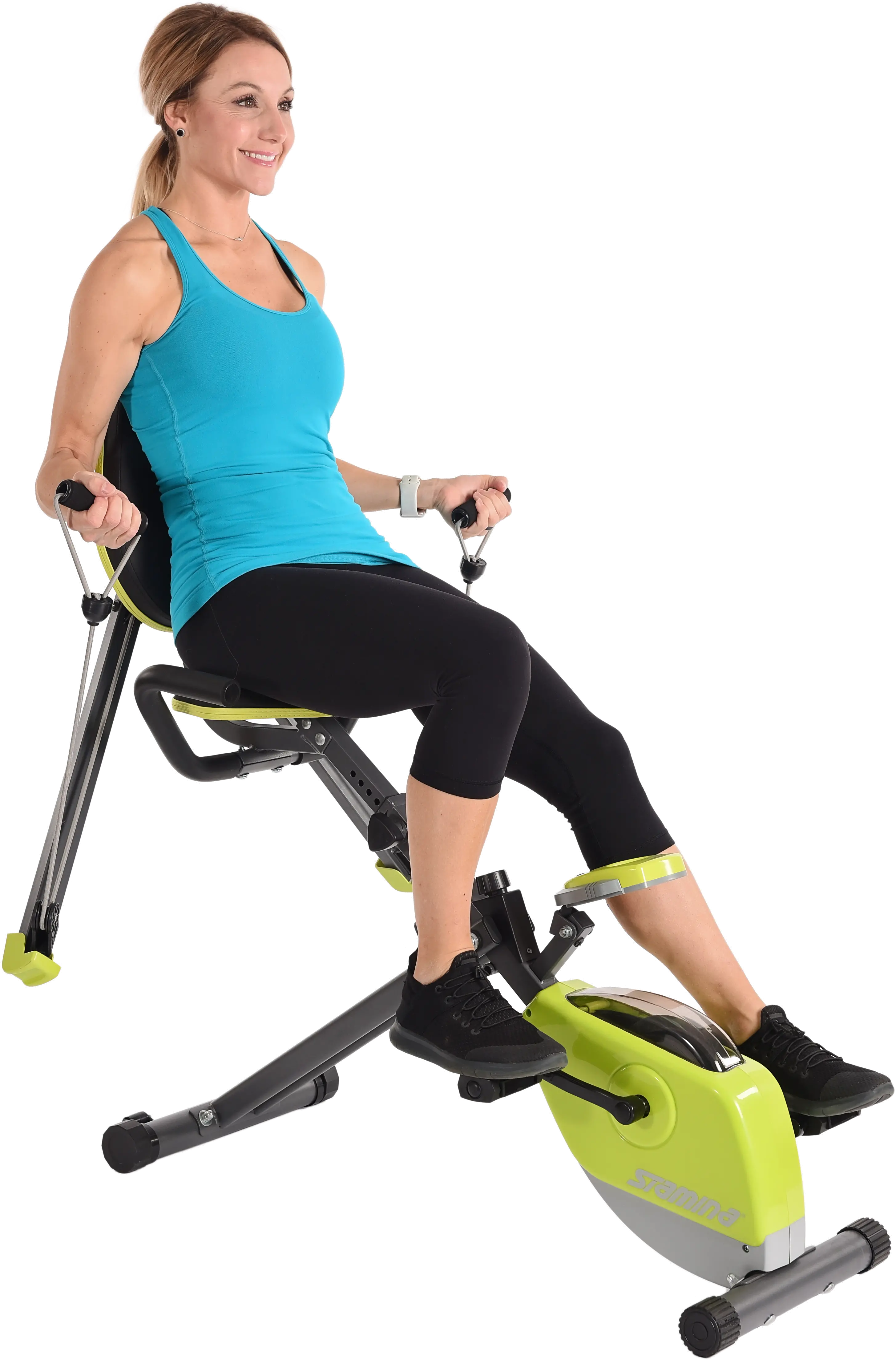15-0336 Stamina Exercise Bike with Whole Body Exerciser Green-8