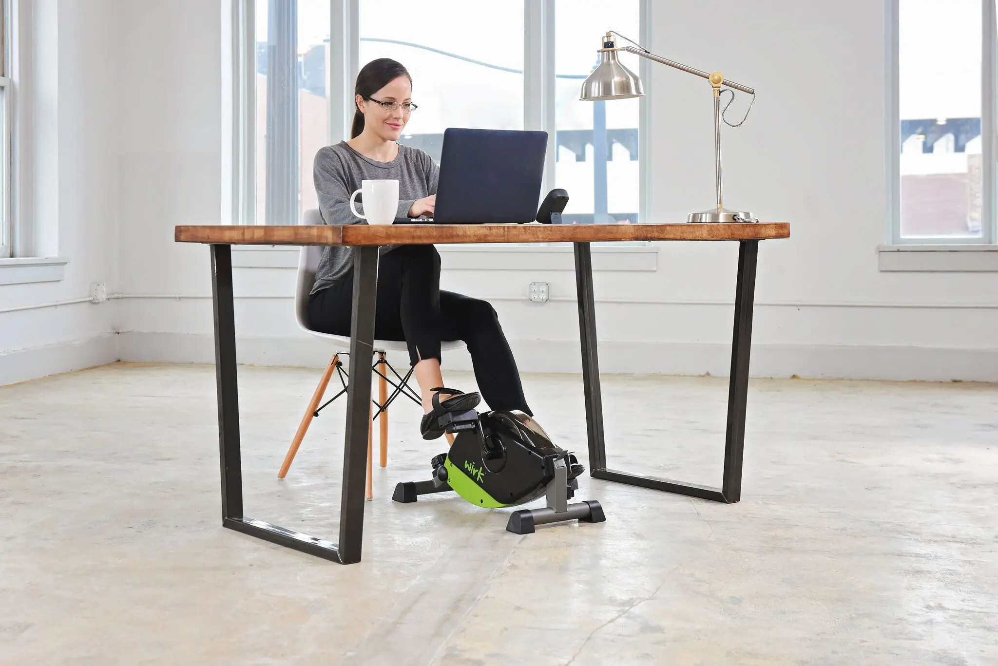 85-1200 Wirk Under Desk Exercise Bike Green-2
