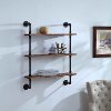 621130 Black and Brown Three Shelves with Piping - Anacortes-2