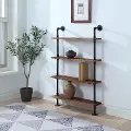 Anacortes Black and Brown Four Shelves with Piping