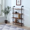 Black and Brown Four Shelves with Piping - Anacortes