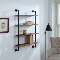 621140 Black and Brown Four Shelves with Piping - Anacortes-2