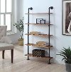 Black and Brown Five-Shelves with Piping - Anacortes
