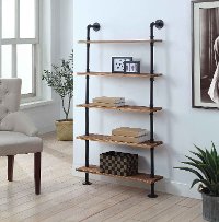 Black and Brown Five-Shelves with Piping - Anacortes
