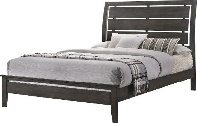 Contemporary Graphite Gray Twin Bed - Grant