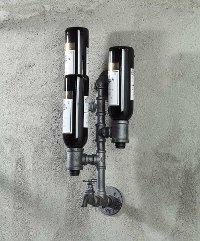 624015 Black Pipe Wine Bottle Holder - Allentown