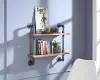 Black and Brown 2-Shelf Piping Wall Decor - Allentown