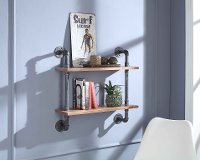 Black and Brown 2-Shelf Piping Wall Decor - Allentown