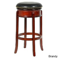 6882900 Brandy Bi-Cast Leather Swivel Bar Stool - Bristol
