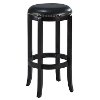 6892917 Black Leather Swivel Bar Stool - Jackson