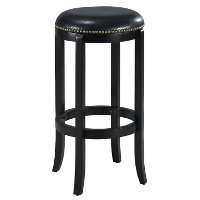 6892917 Black Leather Swivel Bar Stool - Jackson