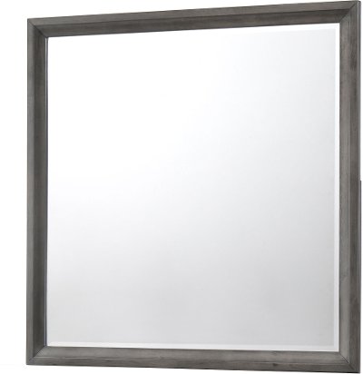 Contemporary Graphite Gray Mirror - Grant