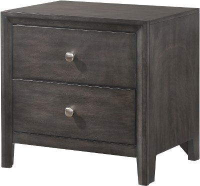 Contemporary Graphite Gray Nightstand - Grant