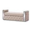 132-7332-RCW Modern Beige Upholstered Bench with Storage - Fiona