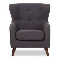 131-7219-RCW Mid Century Modern Dark Gray Wingback Chair - Ludwig-3