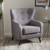 131-7220-RCW Mid-Century Modern Light Gray Wingback Chair - Ludwig