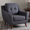 131-7221-RCW Mid Century Modern Dark Gray Chair - Deena