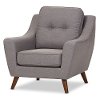 131-7222-RCW Mid Century Modern Light Gray Chair - Deena