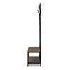 138-7509-RCW Antique Black Metal Frame with Walnut Wood Hall Tree - Hull-3