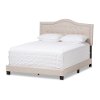 136-7442-RCW Contemporary Beige Full Size Upholstered Bed - Emerson