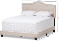 136-7443-RCW Contemporary Beige Queen Upholstered Bed - Emerson-7