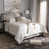 136-7446-RCW Contemporary Gray Queen Upholstered Bed - Emerson