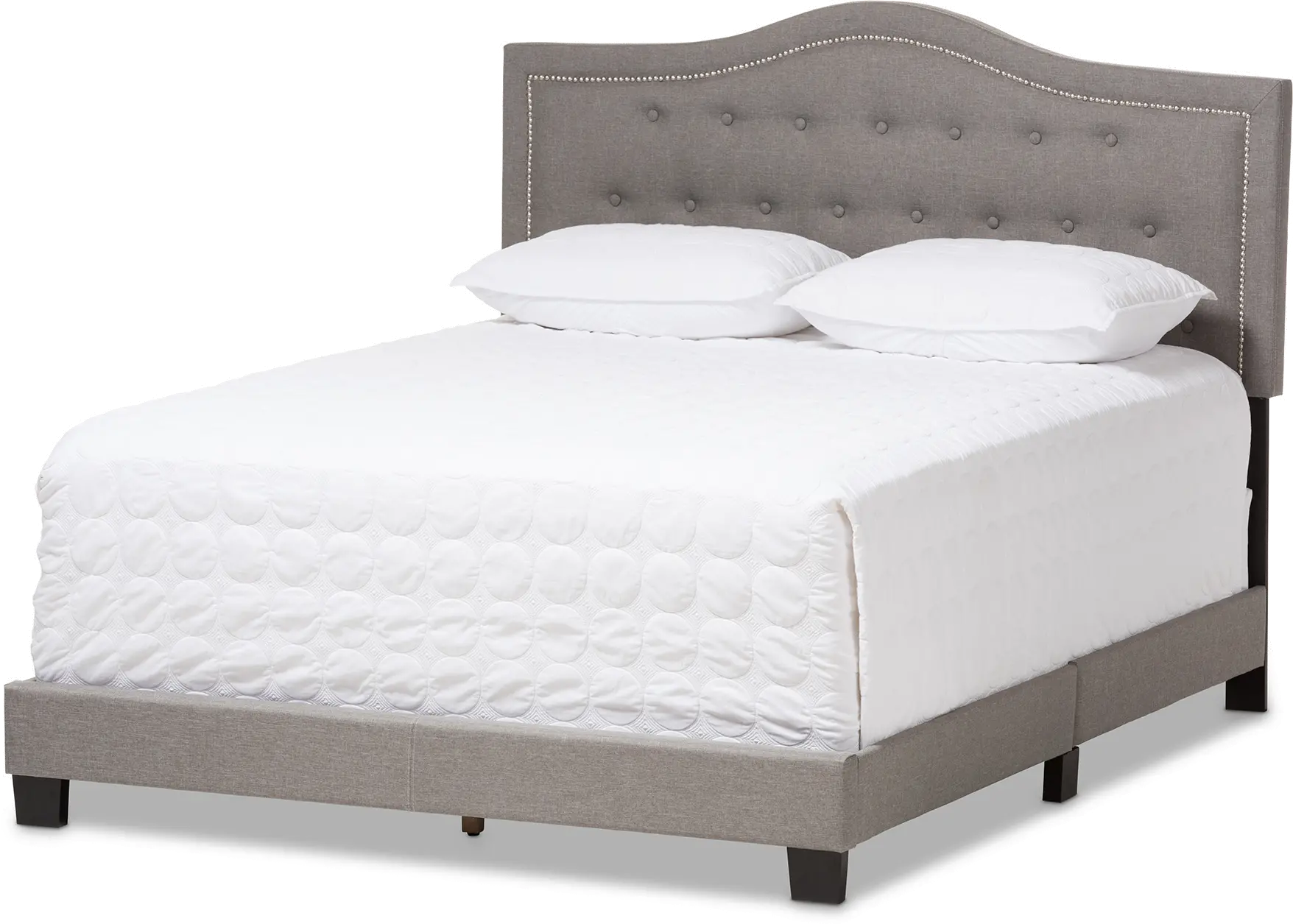 Contemporary Gray King Size Upholstered Bed - Emerson-2